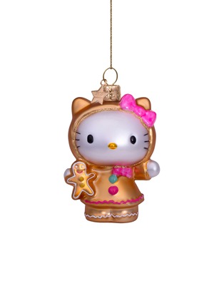 Main View - Click To Enlarge - VONDELS - GLITTERING HELLO KITTY GINGERBREAD DRESS GLASS ORNAMENT — BROWN