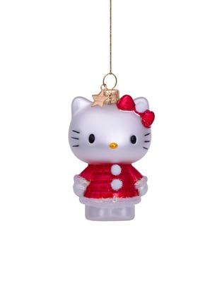 Main View - Click To Enlarge - VONDELS - GLITTERING HELLO KITTY CHRISTMAS DRESS GLASS ORNAMENT — WHITE/RED