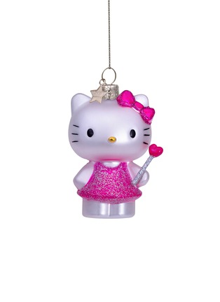 Main View - Click To Enlarge - VONDELS - GLITTERING HELLO KITTY FAIRY GLASS ORNAMENT — WHITE/PINK