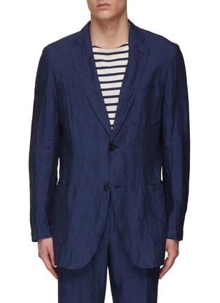 Main View - Click To Enlarge - TOMORROWLAND - SINGLE BREASTED LIGHTWEIGHT CASUAL LINEN CHAMBRAY BLAZER