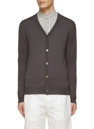 Main View - Click To Enlarge - TOMORROWLAND - V-NECK BUTTON FRONT MERINO WOOL KNIT CARDIGAN