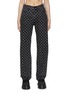 Main View - Click To Enlarge - ALEXANDER WANG - ‘A’ LOGO RHINESTONE EMBELLISHED STRAIGHT LEG JEANS