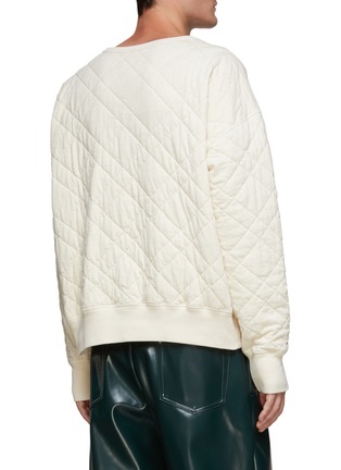 Back View - Click To Enlarge - MAISON MARGIELA - Quilted Cotton Boat Neck Sweatshirt