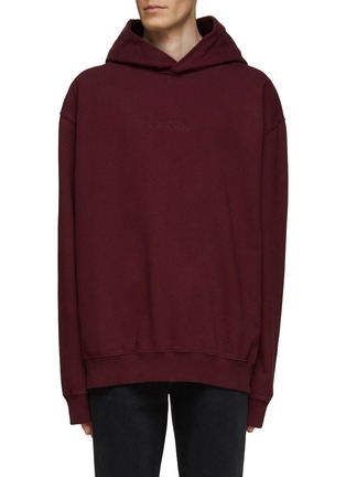 Main View - Click To Enlarge - MAISON MARGIELA - OVERSIZE INVERTED LOGO EMBROIDERED HOODIE