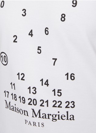  - MAISON MARGIELA - Scattered Number Logo Print Cotton Crewneck T-Shirt
