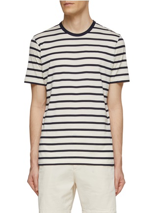 Main View - Click To Enlarge - SUNSPEL - CREWNECK SUPIMA COTTON STRIPED T-SHIRT