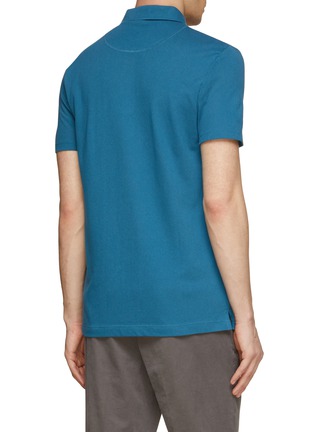 Back View - Click To Enlarge - SUNSPEL - RIVIERA CHEST POCKET MESH SUPIMA COTTON POLO SHIRT