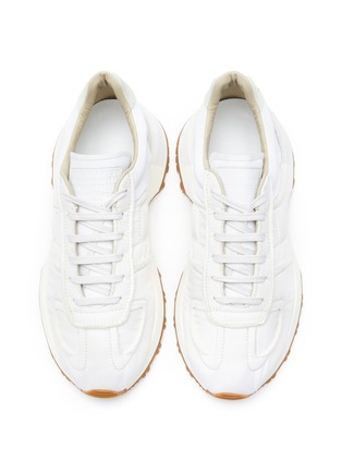 Detail View - Click To Enlarge - MAISON MARGIELA - ‘50/50’ Low Top Lace Up Nylon Leather Sneakers