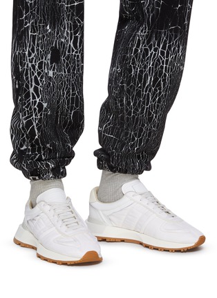 Figure View - Click To Enlarge - MAISON MARGIELA - ‘50/50’ Low Top Lace Up Nylon Leather Sneakers