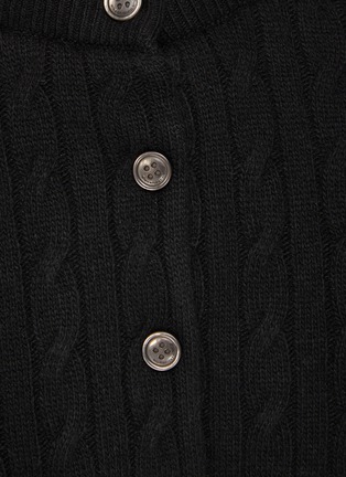  - T BY ALEXANDER WANG - Padded Wool Blend Cable Knit Cropped Button-Up Cardigan