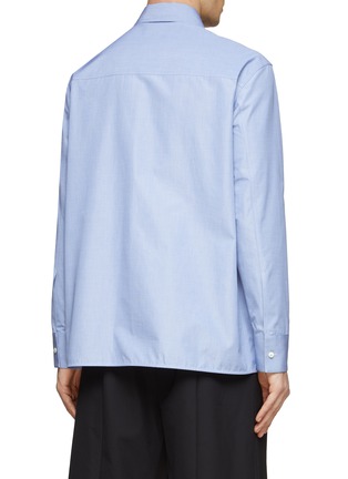 Back View - Click To Enlarge - JIL SANDER - ZIPPER DETAIL FRONT PANEL BOXY FIT BUTTON UP SHIRT