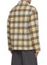 Back View - Click To Enlarge - JIL SANDER - LONG SLEEVE CHECK SUSTAINABLE WOOL SHIRT JACKET