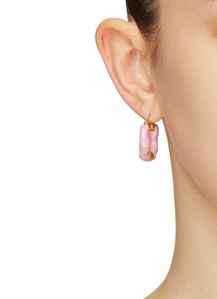 Figure View - Click To Enlarge - JOANNA LAURA CONSTANTINE - Enamelled Brass Wave Hoop Earrings
