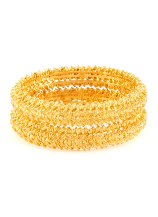 Main View - Click To Enlarge - JOANNA LAURA CONSTANTINE - GOLD PLATED BRASS TWISTED WIRE BANGLE — SET OF 2