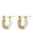Main View - Click To Enlarge - JOANNA LAURA CONSTANTINE - Cubic Zirconia Enamelled Brass Mini Hoop Earrings