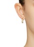 Figure View - Click To Enlarge - JOANNA LAURA CONSTANTINE - Cubic Zirconia Enamelled Brass Mini Hoop Earrings