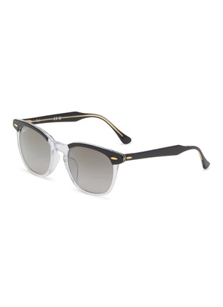 Main View - Click To Enlarge - RAY-BAN - ACETATE BLACK TRANSPARENT SQUARE FRAME GRADIENT GREY LENS SUNGLASSES
