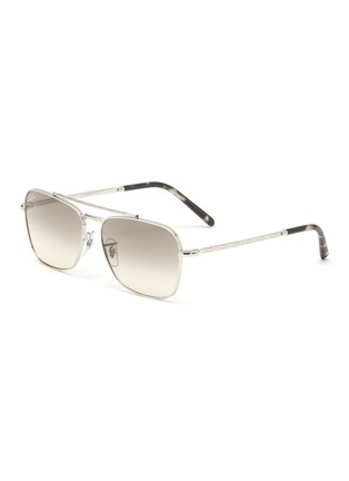 Main View - Click To Enlarge - RAY-BAN - Gradient Grey Lens Metal Square Sunglasses