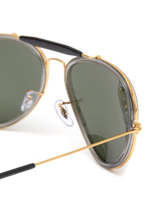 Detail View - Click To Enlarge - RAY-BAN - METAL AVIATOR FRAME GREEN LENS SUNGLASSES