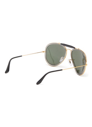 Figure View - Click To Enlarge - RAY-BAN - METAL AVIATOR FRAME GREEN LENS SUNGLASSES
