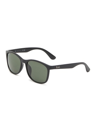Main View - Click To Enlarge - RAY-BAN - ACETATE SQUARE FRAME GREEN LENS SUNGLASSES