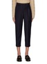 PESERICO - Belted Pinstripe Wool Blend Rolled Up Cropped Pants