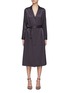 Main View - Click To Enlarge - PESERICO - BELTED V-NECK NOTCH LAPEL BUTTON UP MIDI DRESS