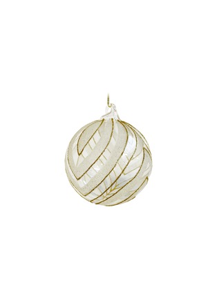 Main View - Click To Enlarge - SHISHI - Glittered Leaf Pattern Glass Ball Ornament — Transparent