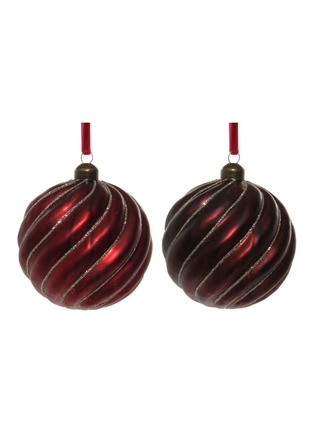 Main View - Click To Enlarge - SHISHI - GLITTER WHIRL GLASS BALL ORNAMENT — RED