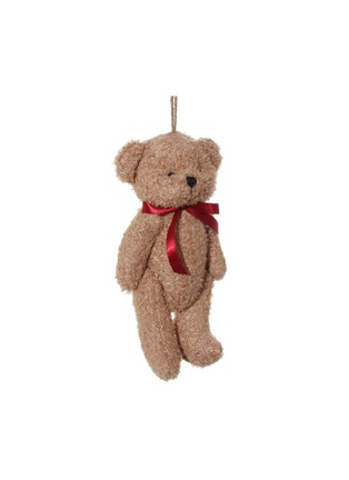 Main View - Click To Enlarge - SHISHI - TEDDY BEAR WITH BOW ORNAMENT - BEIGE/RED