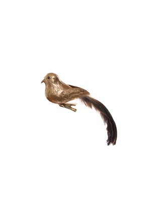 Main View - Click To Enlarge - SHISHI - FEATHER TAIL BIRD ORNAMENT — GOLD/BROWN
