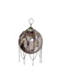 SHISHI CHAIN DETAIL GLASS BALL ORNAMENT — PINK/SILVER