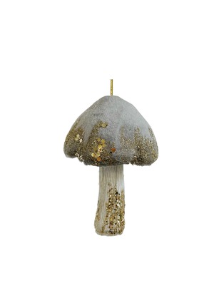 Main View - Click To Enlarge - SHISHI - Velvet Top Glittered Mushroom Ornament — Grey