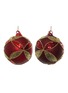 Main View - Click To Enlarge - SHISHI - GLITTER LEAF MOTIF GLASS BALL ORNAMENT — RED/GOLD