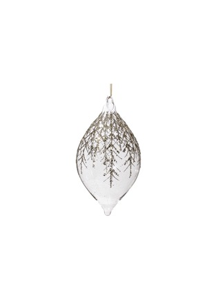 Main View - Click To Enlarge - SHISHI - GLITTER FERN GLASS CONE ORNAMENT — CLEAR/SILVER