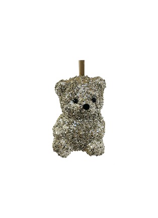 Main View - Click To Enlarge - SHISHI - GLITTER GLASS SITTING BEAR ORNAMENT — SILVER