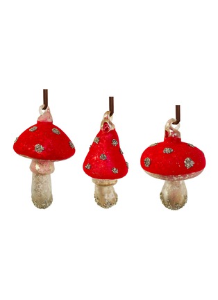 Main View - Click To Enlarge - SHISHI - GLASS MUSHROOM ORNAMENT - RED/SILVER