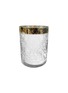 Main View - Click To Enlarge - SHISHI - AGED CRYSTAL VOTIVE GOLD RIM DIAGONAL CUTTING GLASS - CLEAR/GOLD