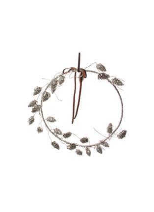 Main View - Click To Enlarge - SHISHI - Glittered Pinecone Wreath — Silver