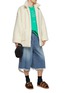 Figure View - Click To Enlarge - DOUBLET - BELTED RAW HEM WIDE LEG RECYCLED DENIM JEANS