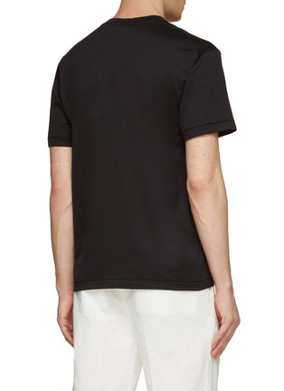 Back View - Click To Enlarge - STONE ISLAND - Logo Patch Cotton Crewneck T-Shirt