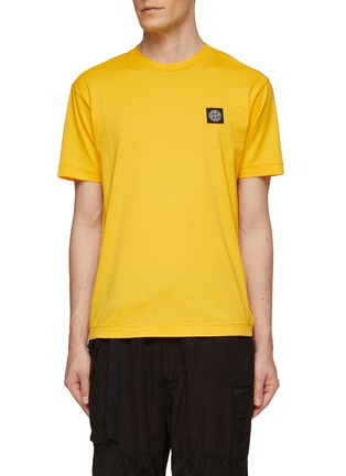 Main View - Click To Enlarge - STONE ISLAND - Logo Patch Cotton Crewneck T-Shirt
