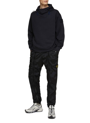 Figure View - Click To Enlarge - STONE ISLAND - GHOST DENSE COTTON FLEECE PULLOVER HOODIE