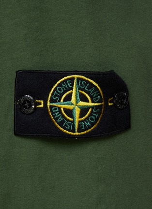  - STONE ISLAND - Logo Badge Cotton Blend Zip-Up Jacket