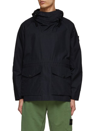 Main View - Click To Enlarge - STONE ISLAND - ‘Ghost’ Drawstring Waist Cotton O-Ventile® Anorak
