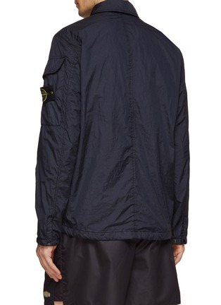 Crinkled Nylon Zip-Up Shirt Jacket 