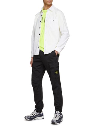 Figure View - Click To Enlarge - STONE ISLAND - Contrast Button Cotton Blend Shirt Jacket