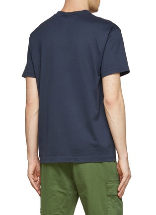 Back View - Click To Enlarge - STONE ISLAND - Compass Chest Logo Cotton Crewneck T-Shirt