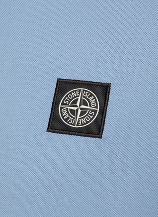  - STONE ISLAND - Contrasting Trim Logo Patch Cotton Blend Polo Shirt