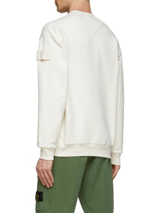 Back View - Click To Enlarge - STONE ISLAND - ‘Ghost’ Logo Badge Cotton Sweatshirt